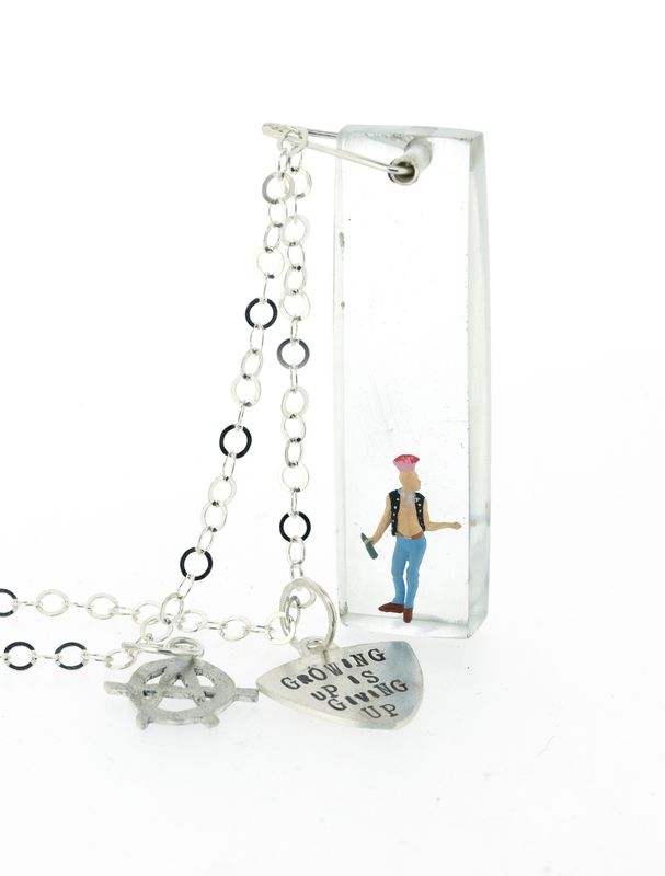 TWF  'Growing Up Is Giving Up' Punk Necklace