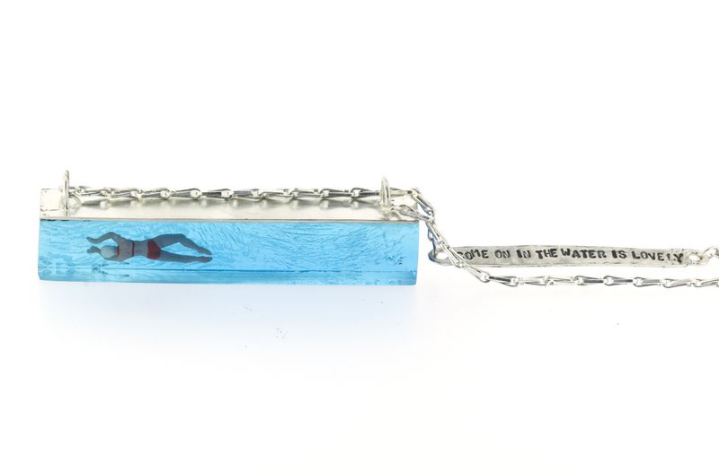 Come on in the water is Lovely — Swimmer Necklace