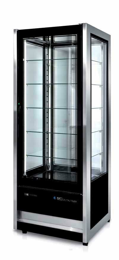 ثلاجة عرض عامودي ISA CRISTAL TOWER 725 RV TN BLACK