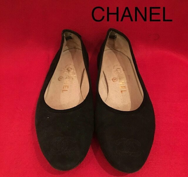 Chanel Ballerine in camoscio nero
