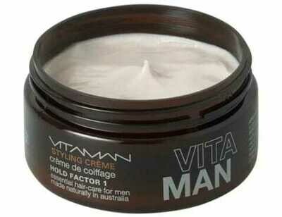 'VITAMAN - Natural Men's Grooming-
Natural Hair Styling Crème
For men with fine hair - adds volume and smoothes out curls.