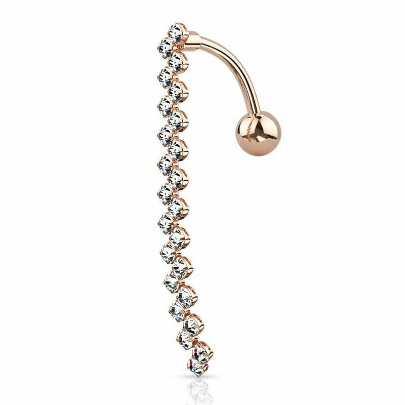 PIERCING OMBELICO STRASS ZIG ZAG