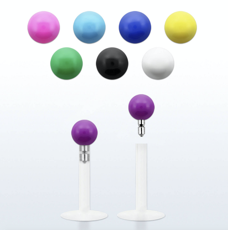 LABRET TEFLON SFERA ACRILICO PRESSIONE