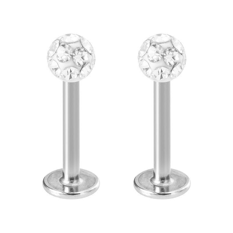 LABRET ACCIAIO SFERA FERIDO BIANCA