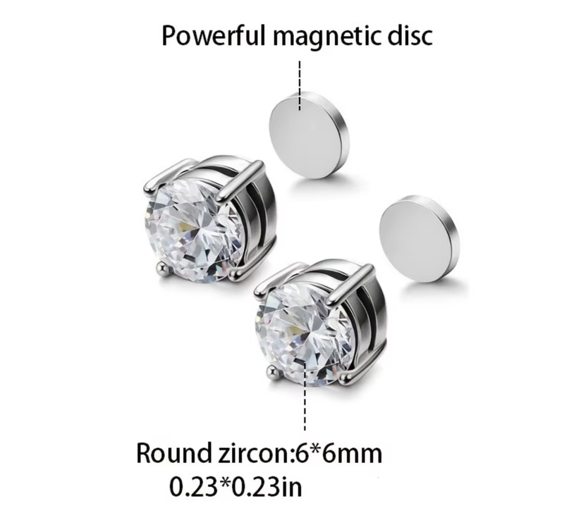 ORECCHINO MAGNETICO BRILLANTE TONDO