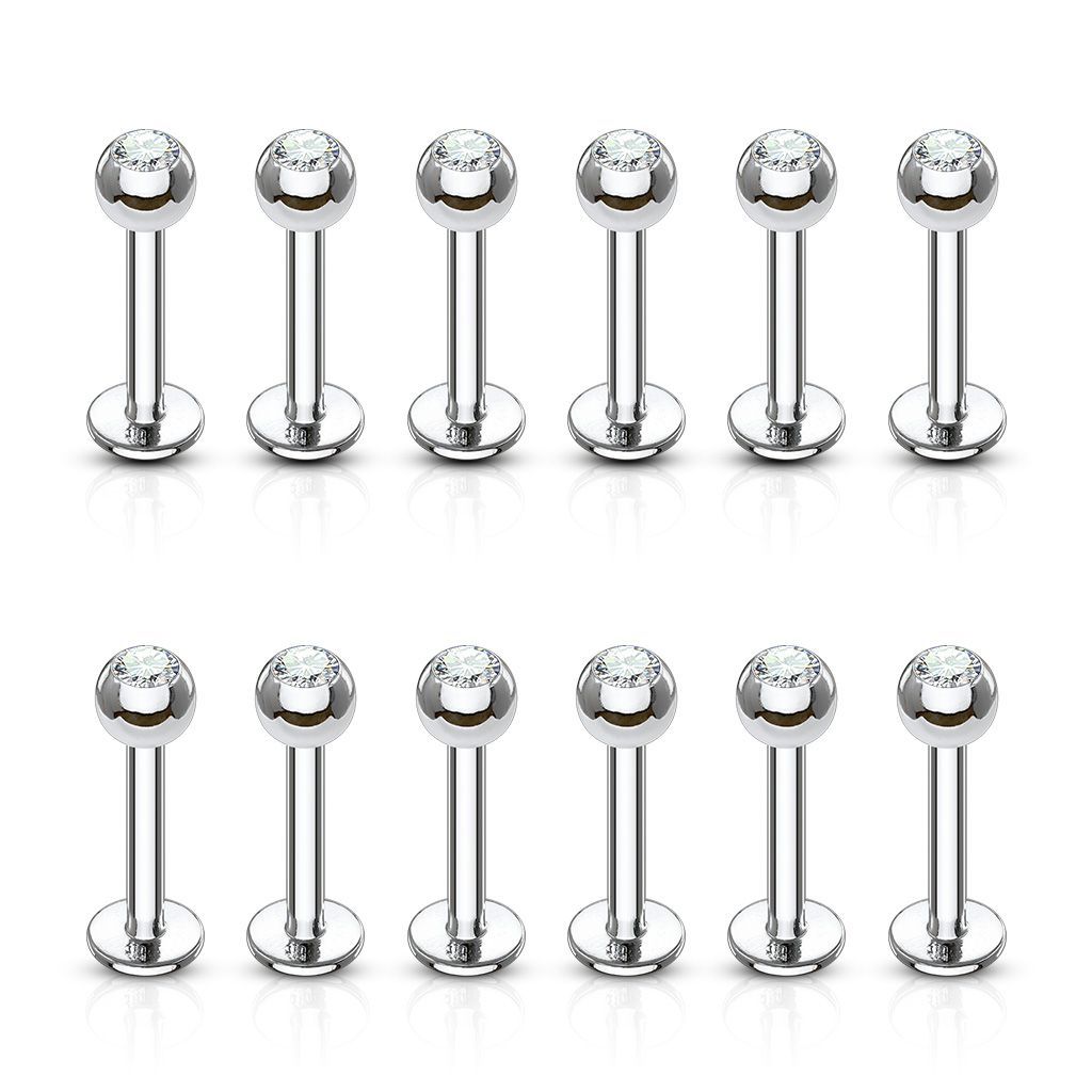 LABRET ACCIAIO BASICO CON GIOIELLO