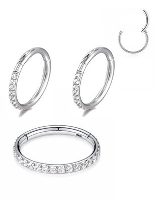 CLICKER ACCIAIO CON STRASS LATERALE