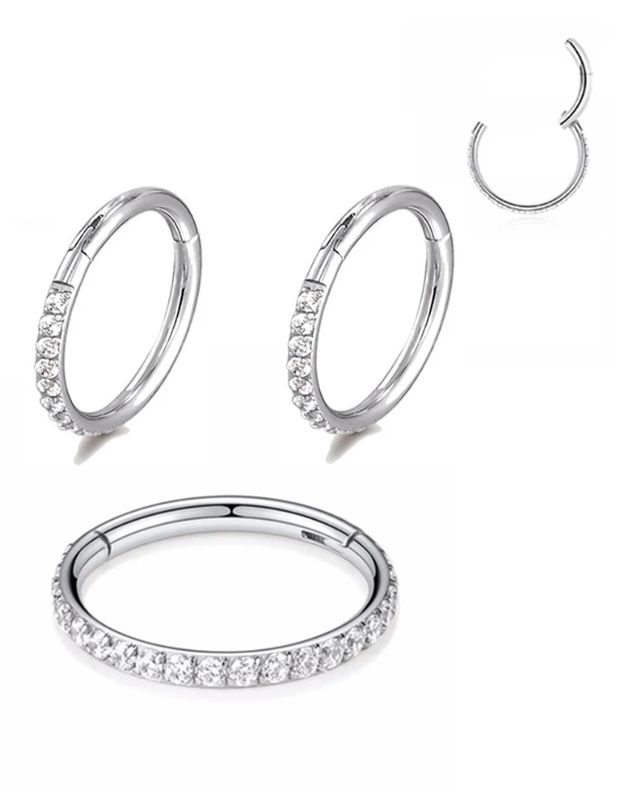 CLICKER ACCIAIO CON STRASS LATERALE