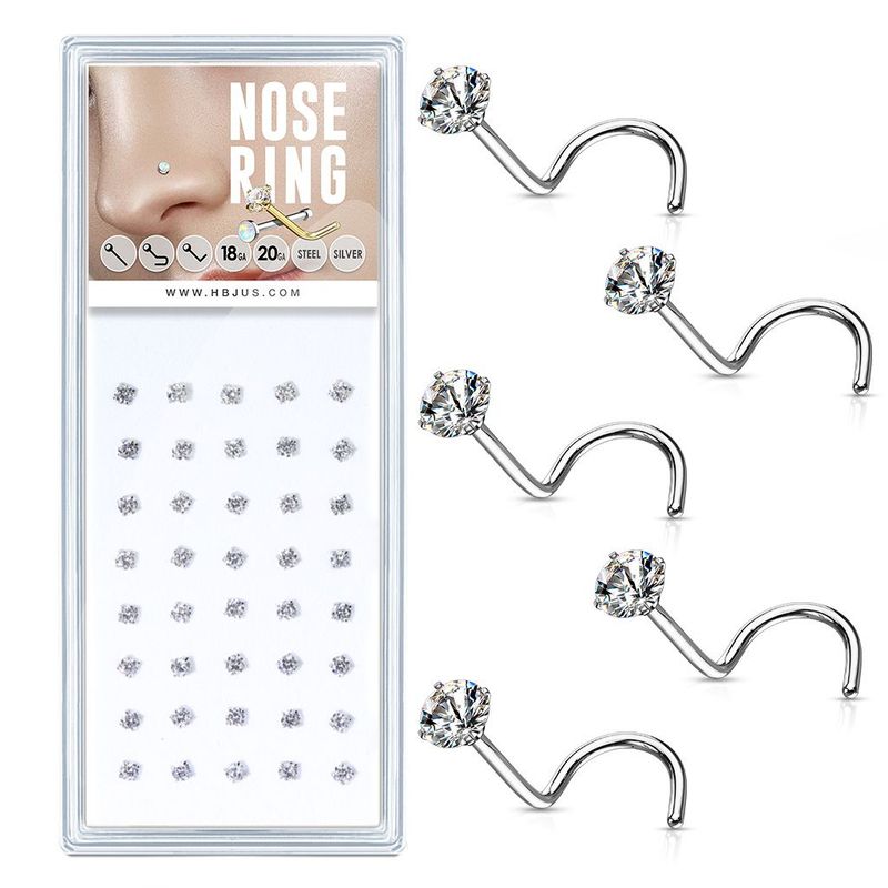 NOSTRIL (naso) ACCIAIO CON PIETRA BASE GRIFFE