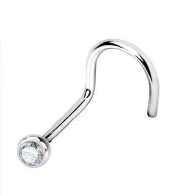 NOSTRIL (naso) ACCIAIO CON PIETRA BASE TONDA