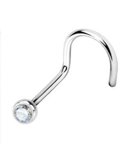 NOSTRIL (naso) ACCIAIO CON PIETRA BASE TONDA