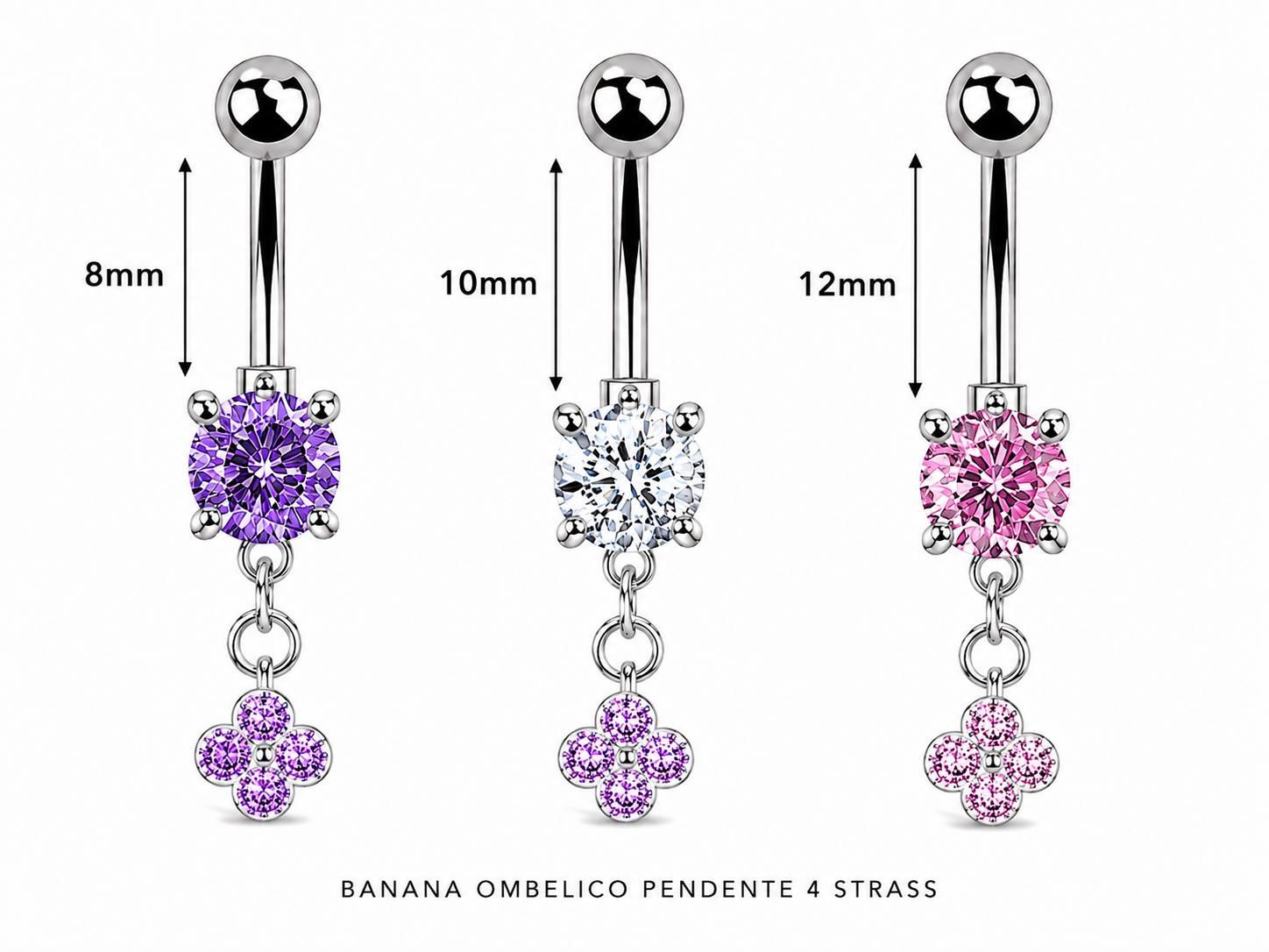 BANANA OMBELICO PENDENTE 4 STRASS