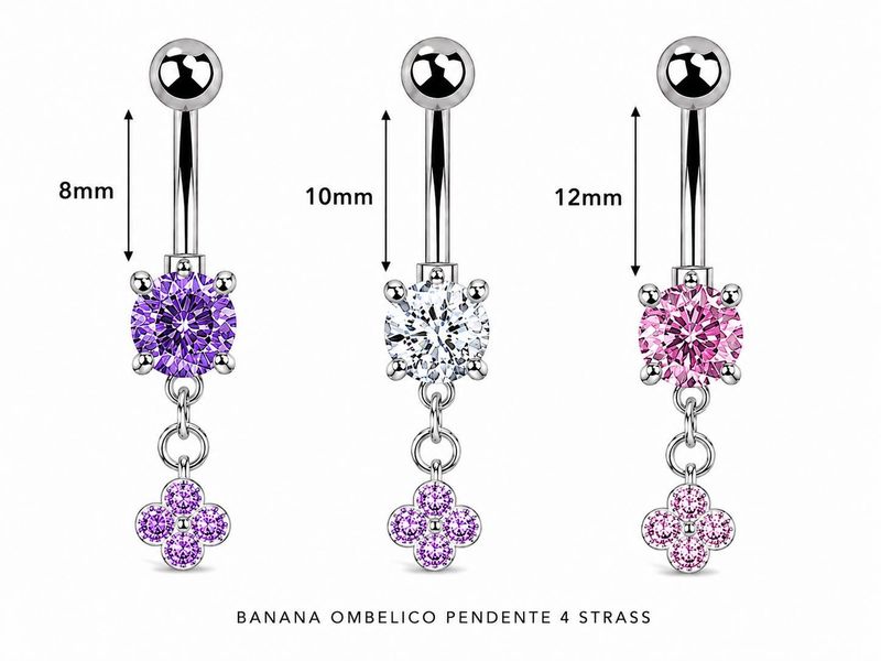 BANANA OMBELICO PENDENTE 4 STRASS