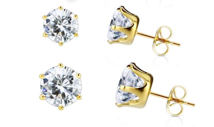 ORECCHINO PUNTO LUCE UNISEX MONTATURA DORATA