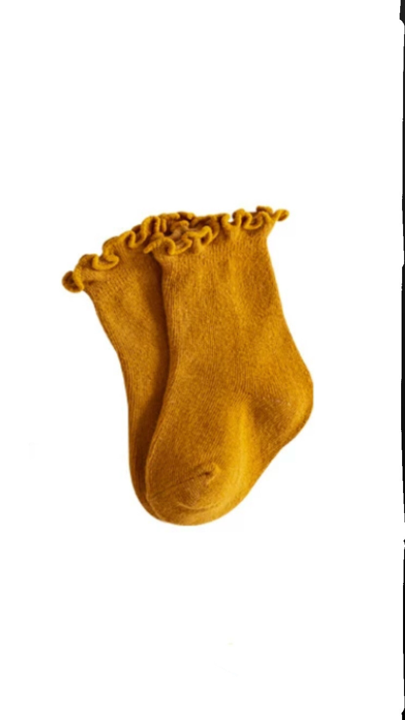 Ruffle Socks | Mustard 