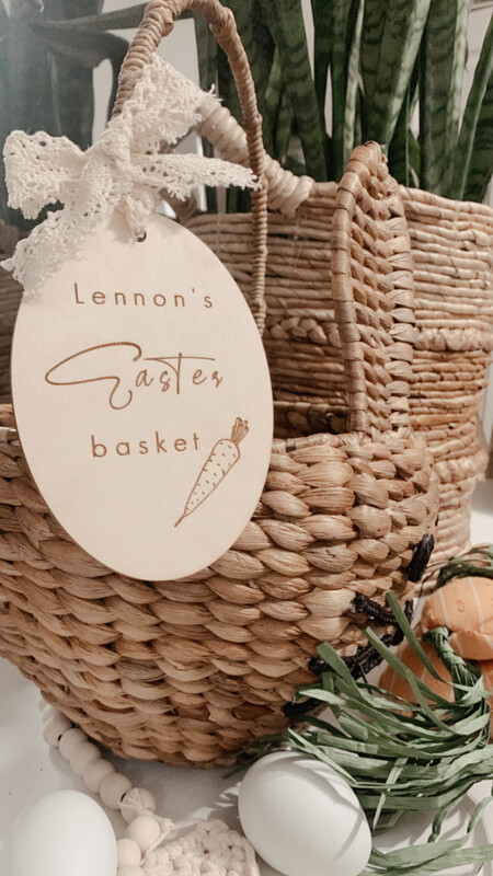 Wooden Easter Basket Tags