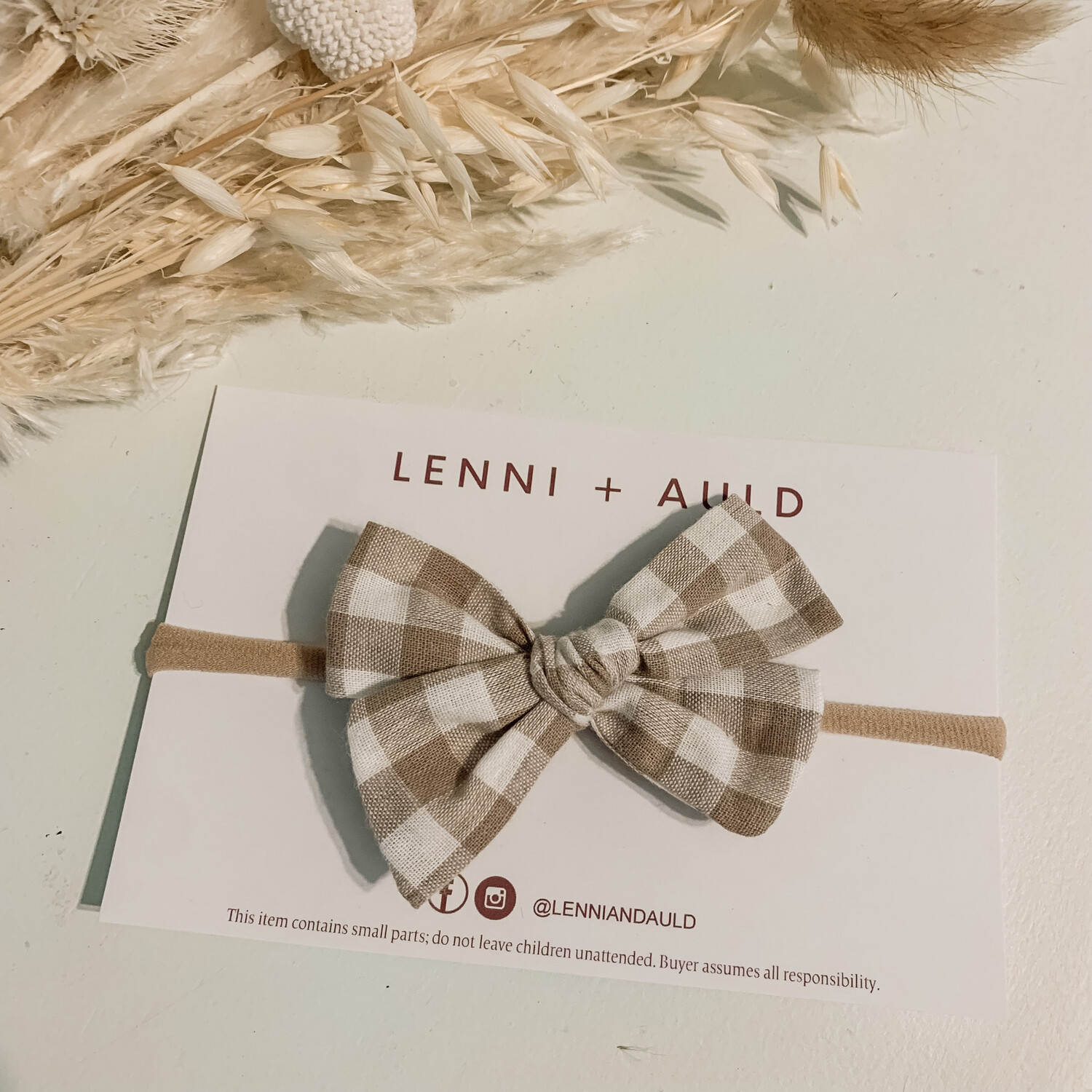 Bows | Taupe Gingham
