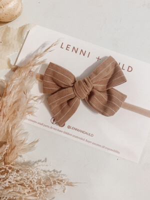 Bows | Beige Pinstripe