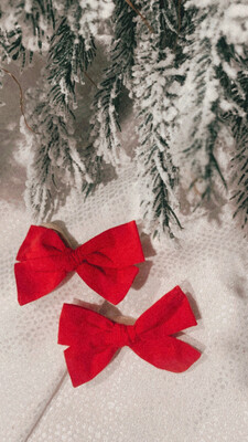 Bows | Holiday Red Cotton