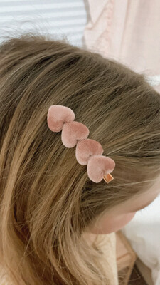 Blush Velvet Heart Clip