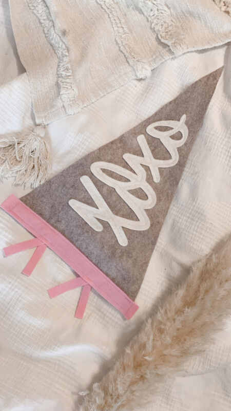 “XOXO Script” Pennant Flag