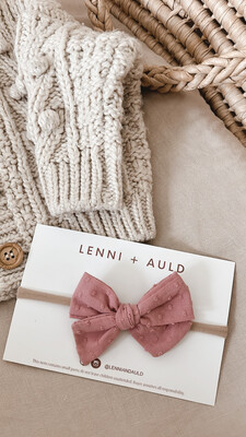 Bows | Dusty Rose Swiss Dot