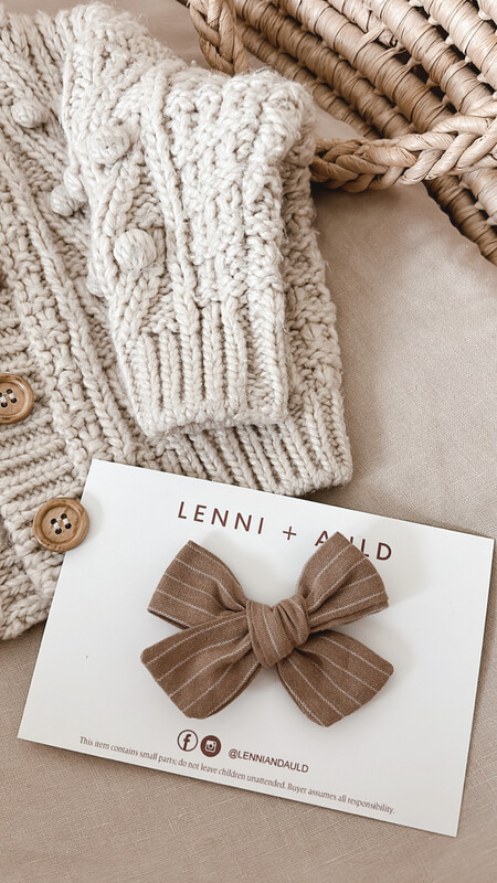 Bows | Beige Pinstripe