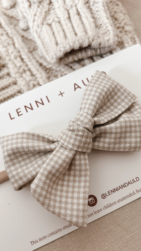 Bows | Beige Gingham