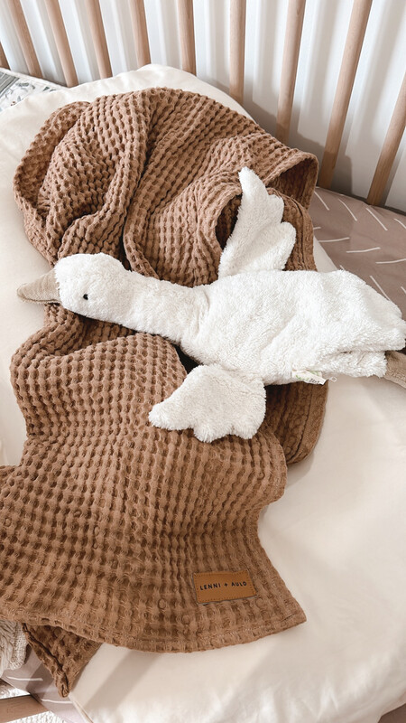 Organic Waffle Blanket - DUSTY OCHRE