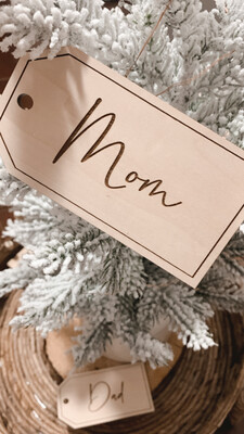 Wooden Engraved Stocking Tags