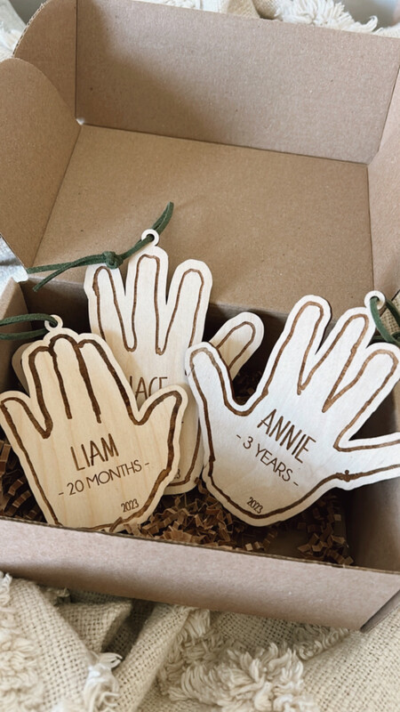 Wood Handprint Ornament