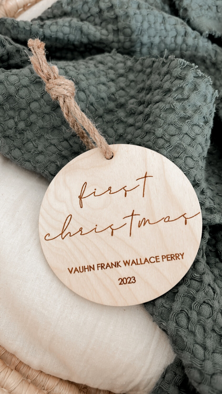 Wood Engraved Baby’s First Christmas