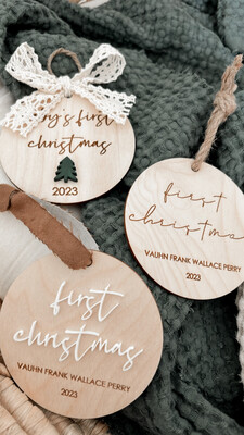 Wood &amp; Acrylic Baby’s First Christmas