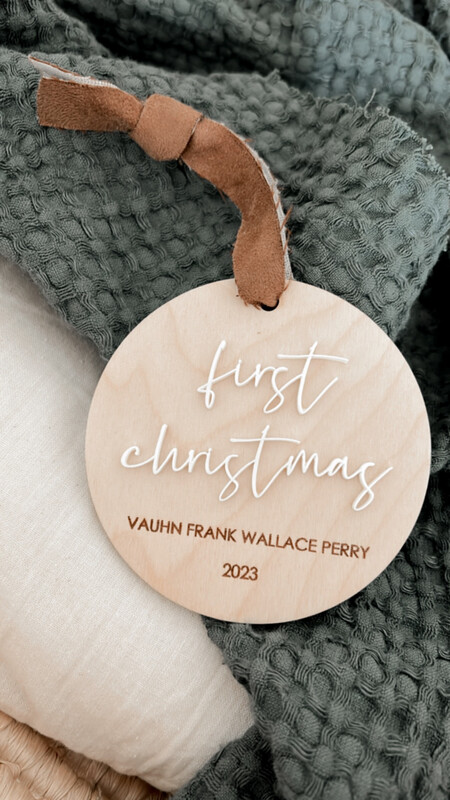 Wood &amp; Acrylic Baby’s First Christmas