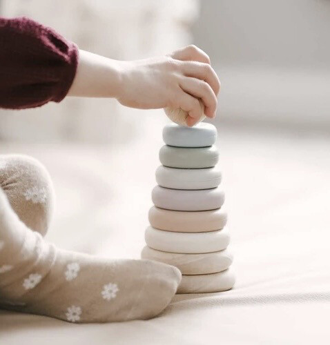 noüka Wood and Silicone Stacker - SAND