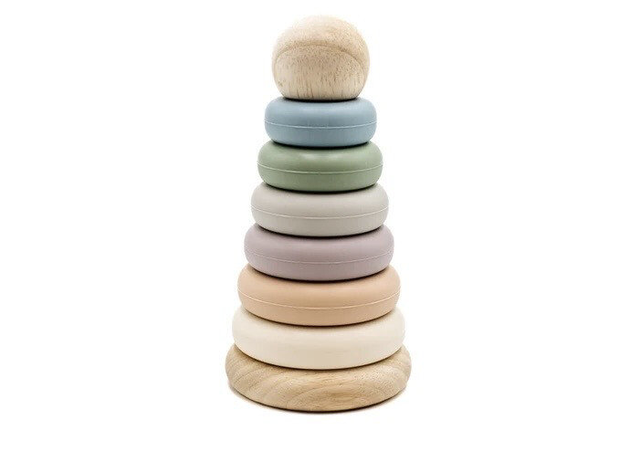 noüka Wood and Silicone Stacker - SAND