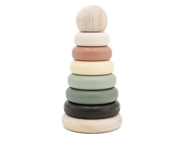 noüka Wood and Silicone Stacker - STORM