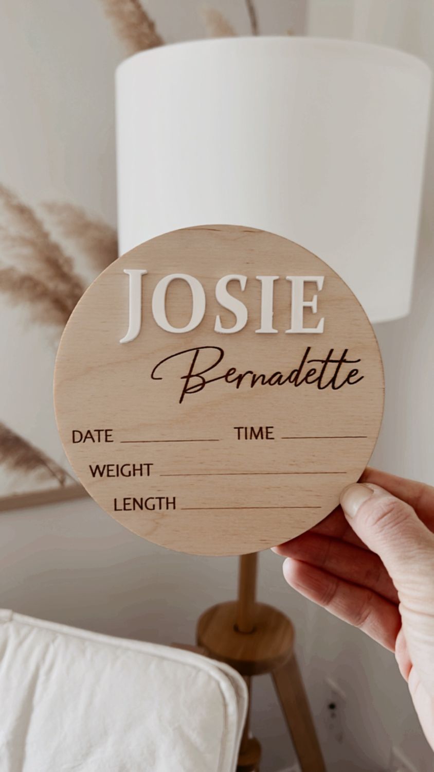 Acrylic / Wood Personalized Announcement