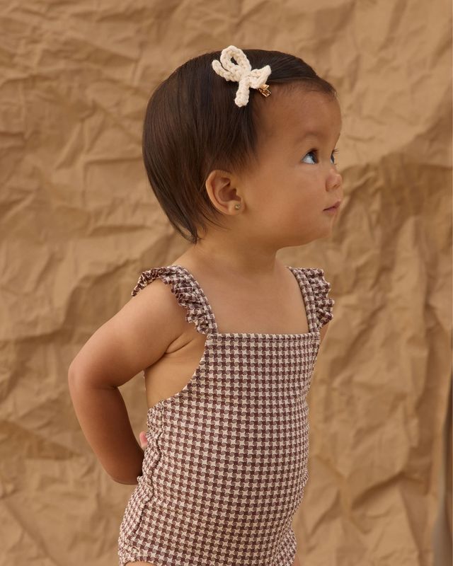 POSITANO ONE-PIECE CHOCOLATE HOUNDSTOOTH