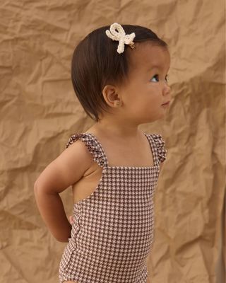 POSITANO ONE-PIECE CHOCOLATE HOUNDSTOOTH