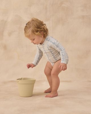 DELPHINE RASHGUARD ONE-PIECE BLUE FLORAL