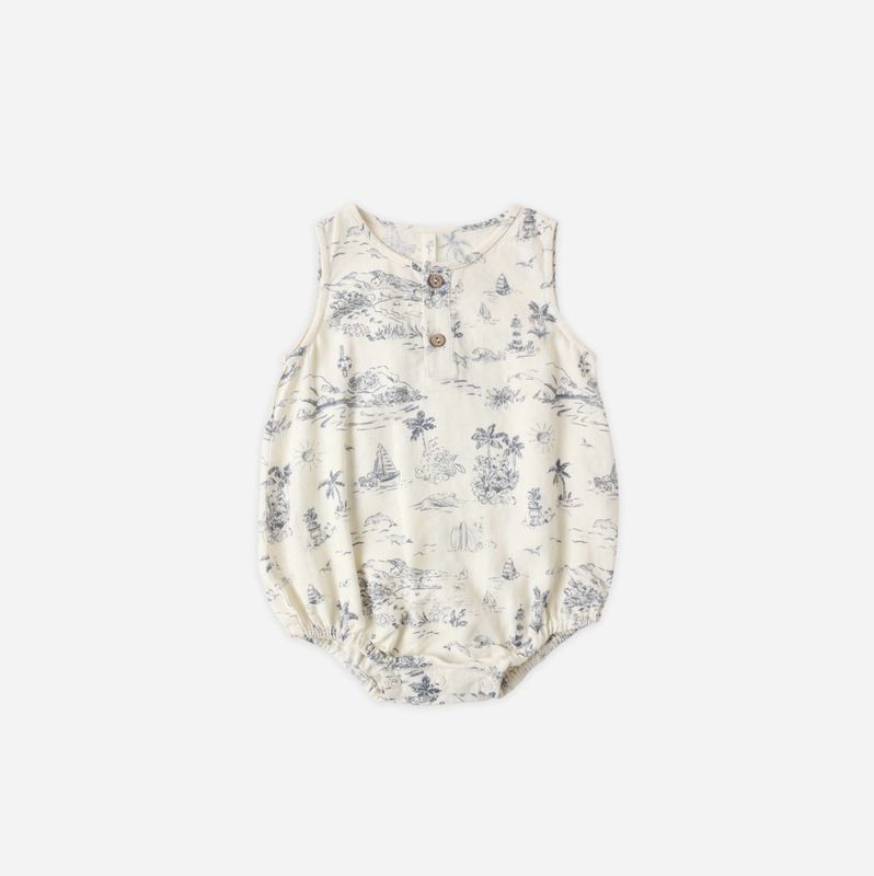 Beau Romper | Ocean Toile