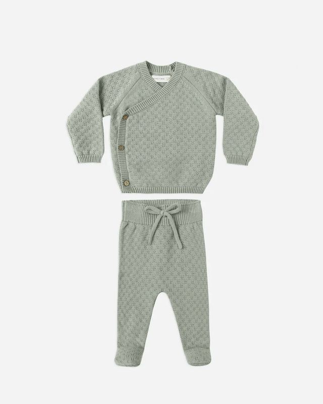 Quincy Mae Knit Wrap Top + Pant | Fern