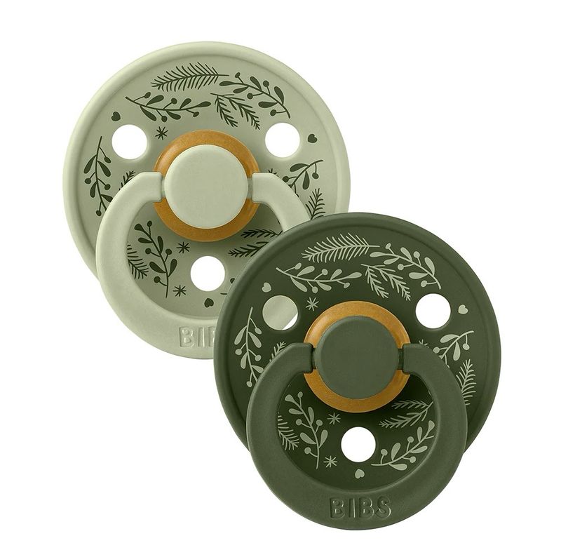 Bibs Soother- 2 Pack Limited Edition Holiday Leaf Sage / Hunter