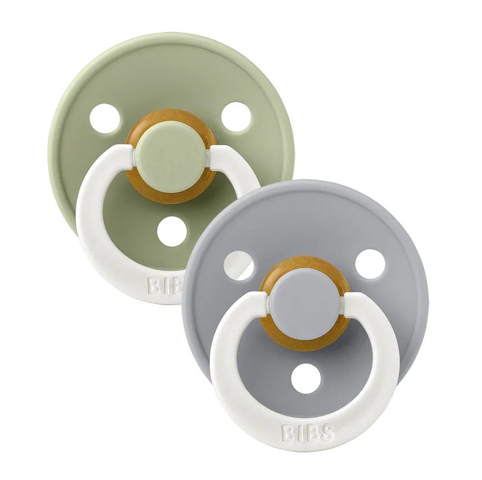 Bibs Soother- 2 Pack Glow In The Dark Sage / Cloud