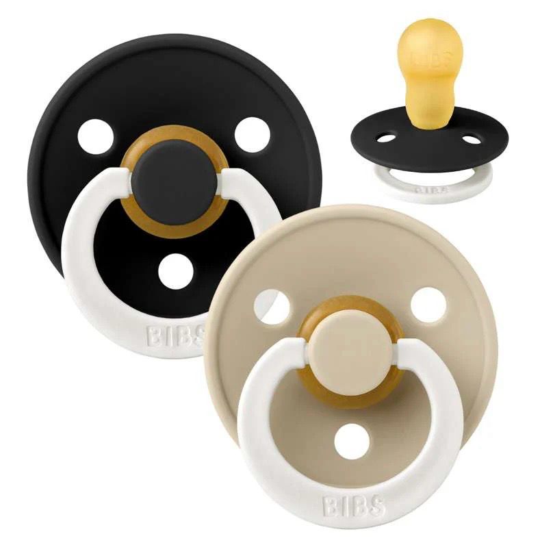 Bibs Soother- 2 Pack Glow In The Dark Black / Vanilla