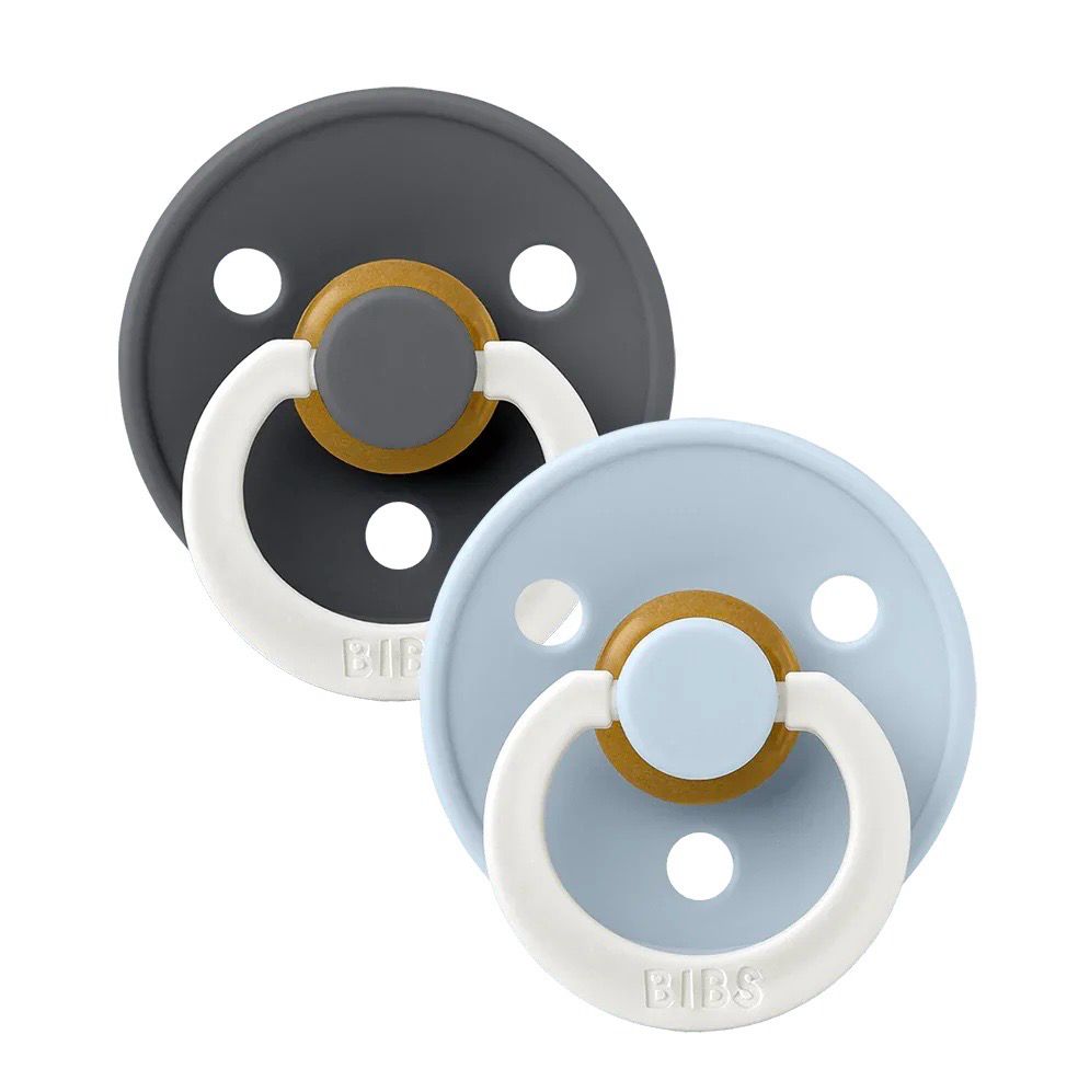 Bibs Soother- 2 Pack Glow In The Dark Iron / Baby Blue