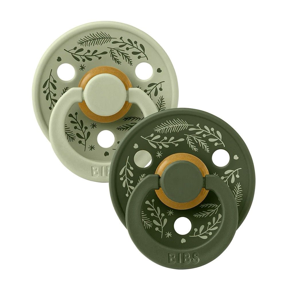 Bibs Soother- 2 Pack Limited Edition Holiday Leaf Sage / Hunter Green