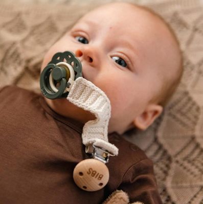 BIBS Soother Clip - Vanilla Knit