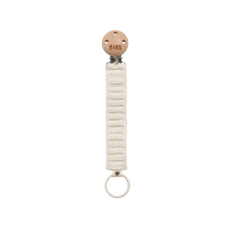 BIBS Soother Clip - Ivory Knit
